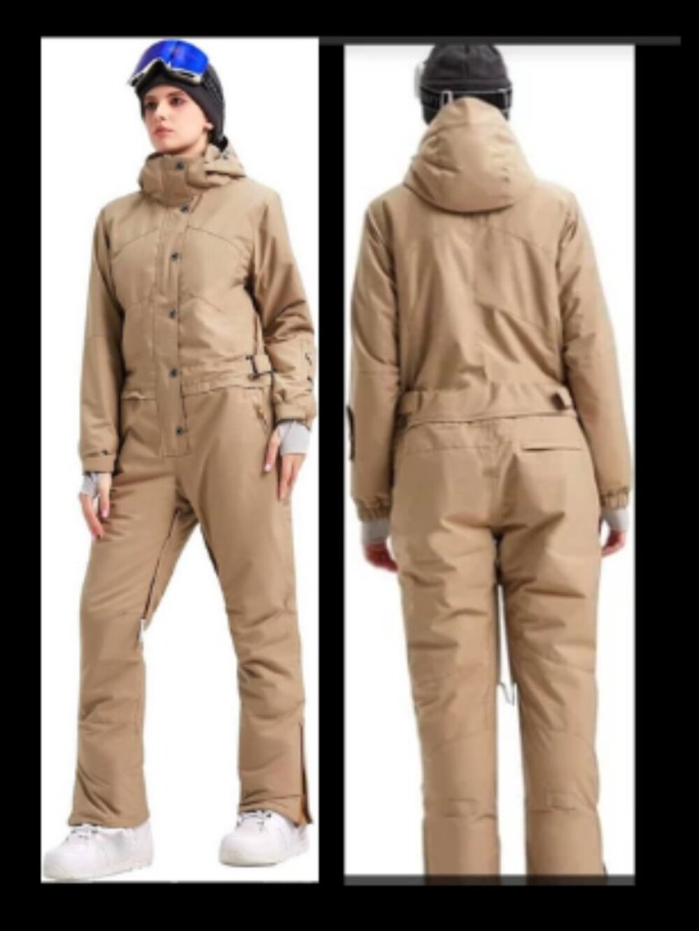NWT Blue Magic Ski Suit One Piece Brown Snowsuit Snowboard Snow Bib Womens XL